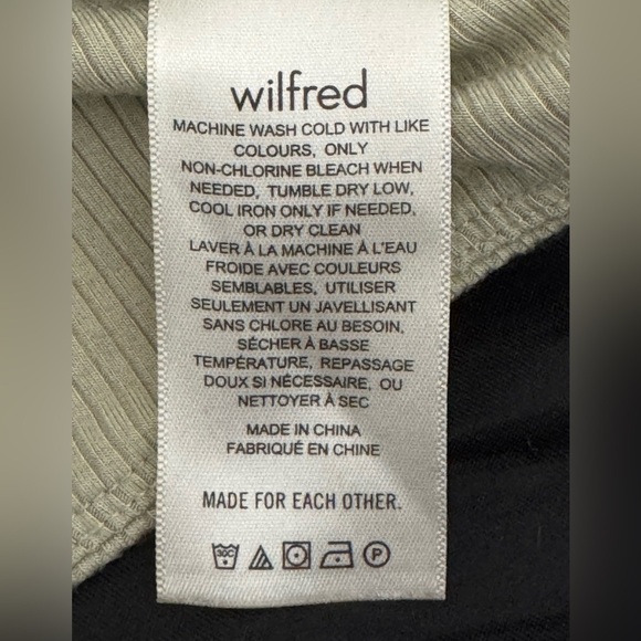 Wilfred Ribbed Twist Front Crop Top Sage Green Large Modal Blend Aritzia - Picture 6 of 9